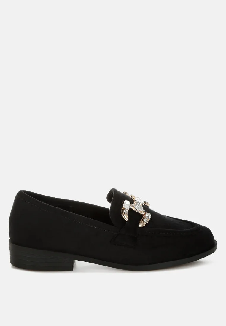 Diamante Embellished Horsebit Loafers By RAG