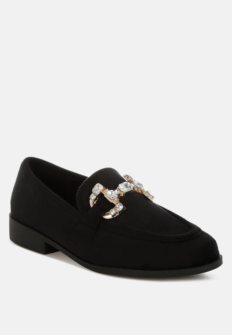 Diamante Embellished Horsebit Loafers By RAG