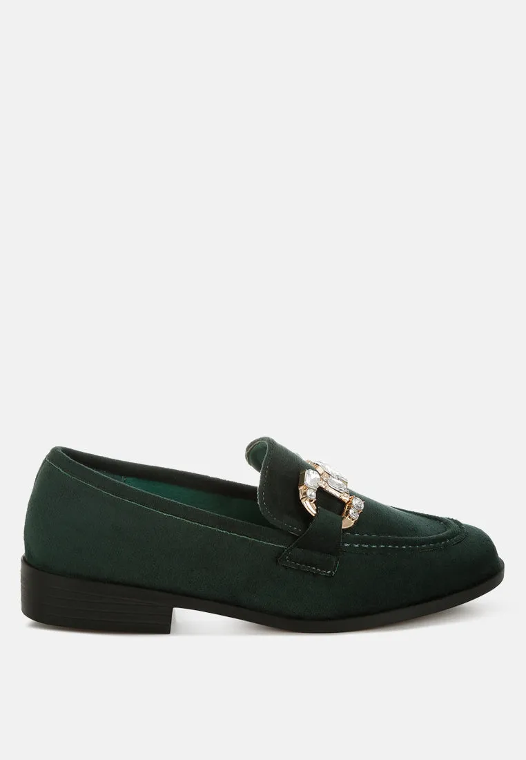 Diamante Embellished Horsebit Loafers By RAG