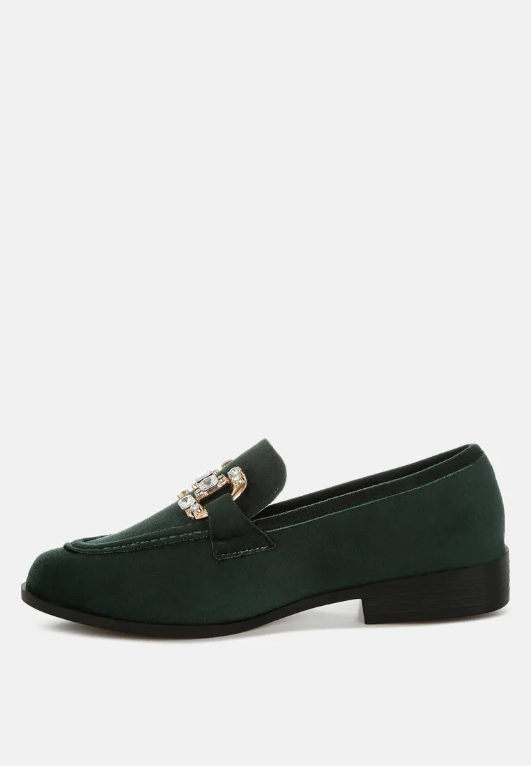 Diamante Embellished Horsebit Loafers By RAG