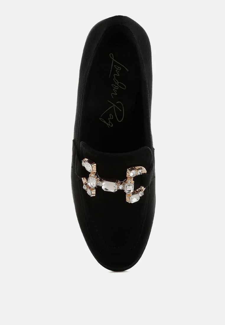 Diamante Embellished Horsebit Loafers By RAG