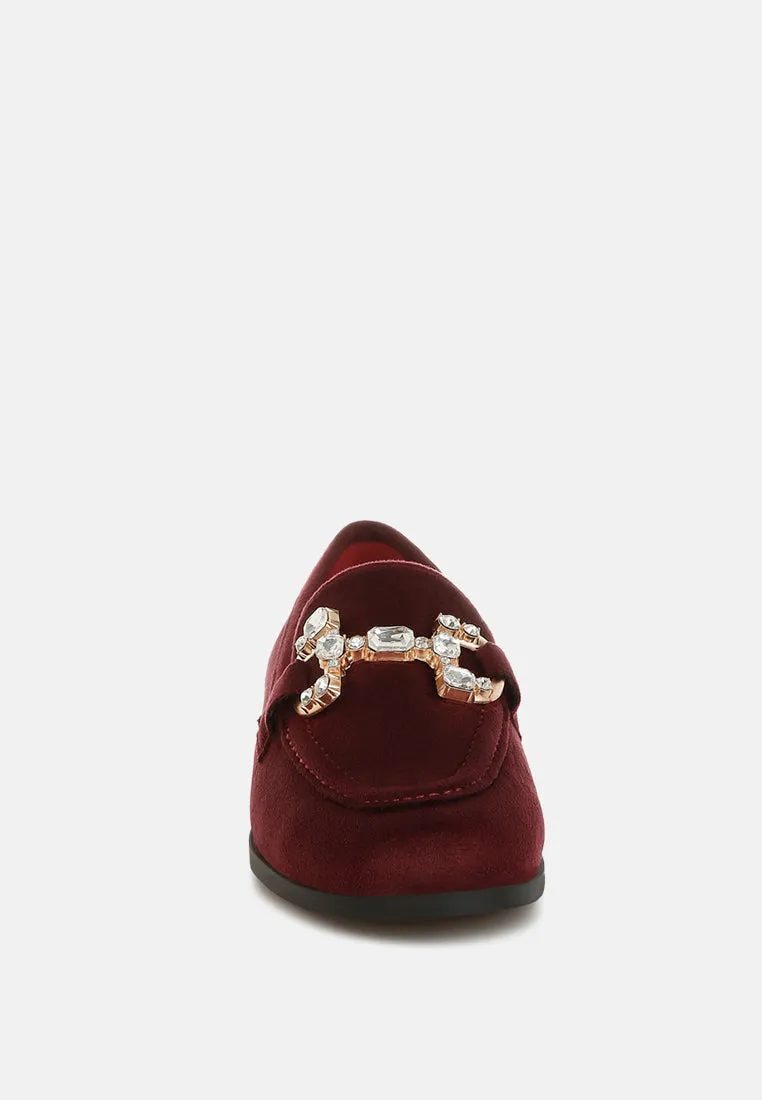 Diamante Embellished Horsebit Loafers By RAG