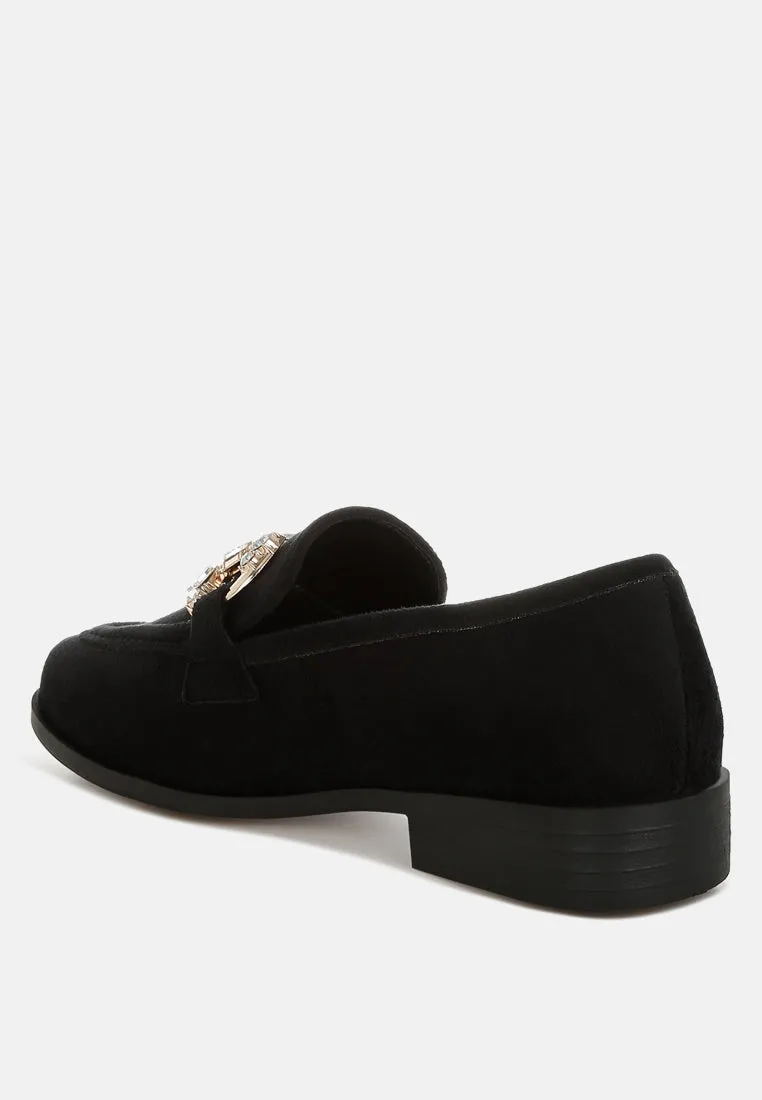 Diamante Embellished Horsebit Loafers By RAG