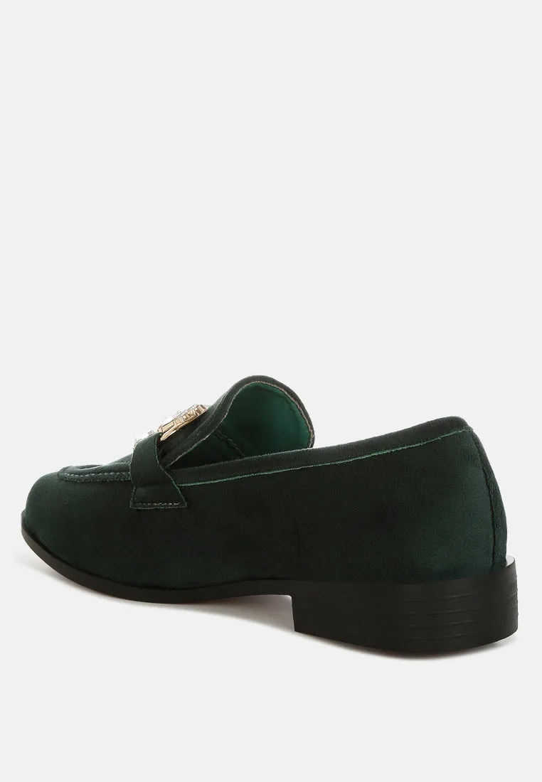 Diamante Embellished Horsebit Loafers By RAG
