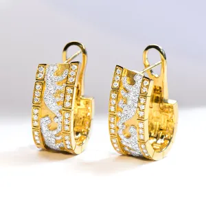 Diamond Walking Panther Hoop Earrings