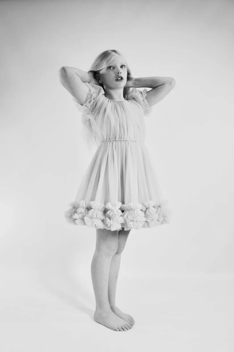 DOLLY Frilly Dress - Light Blue