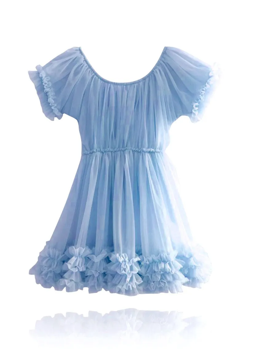 DOLLY Frilly Dress - Light Blue