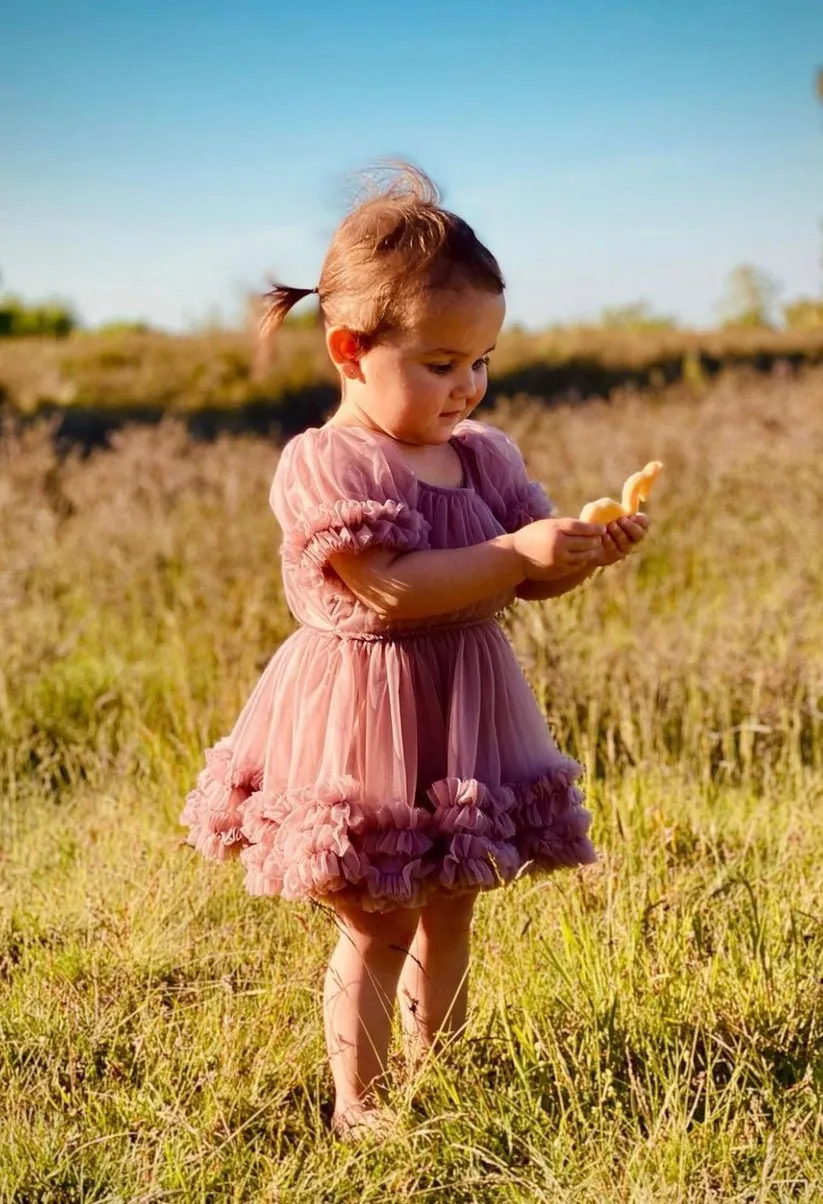 DOLLY Frilly Dress - Mauve