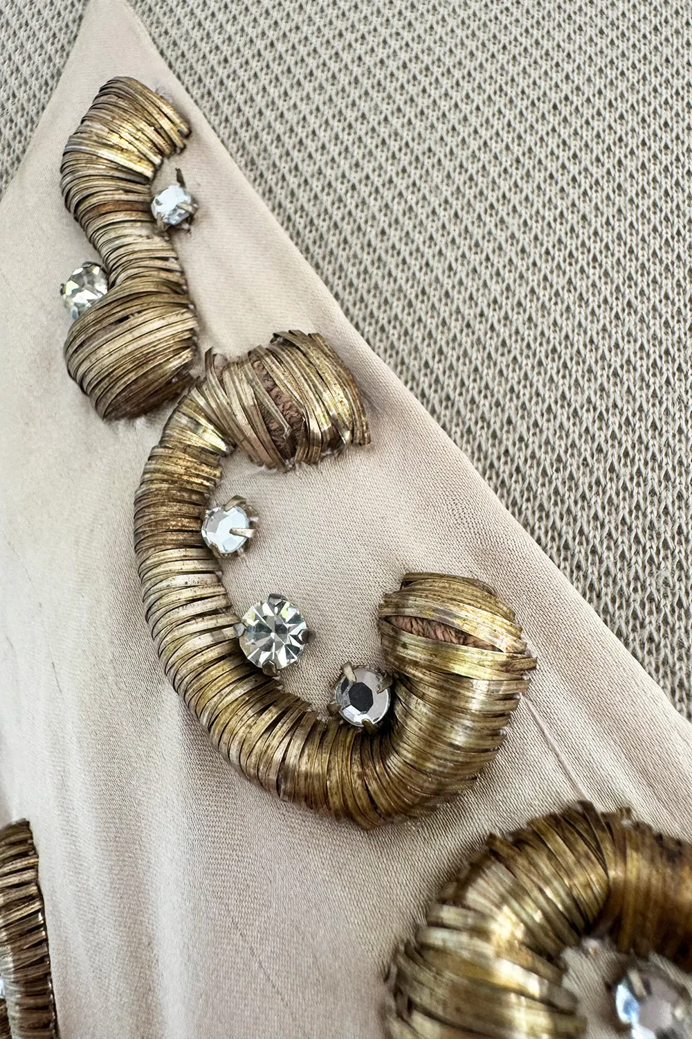 Dreamy 2004 Roberto Cavalli Pale Pink & Copper / Gold Wire Embellished Dress