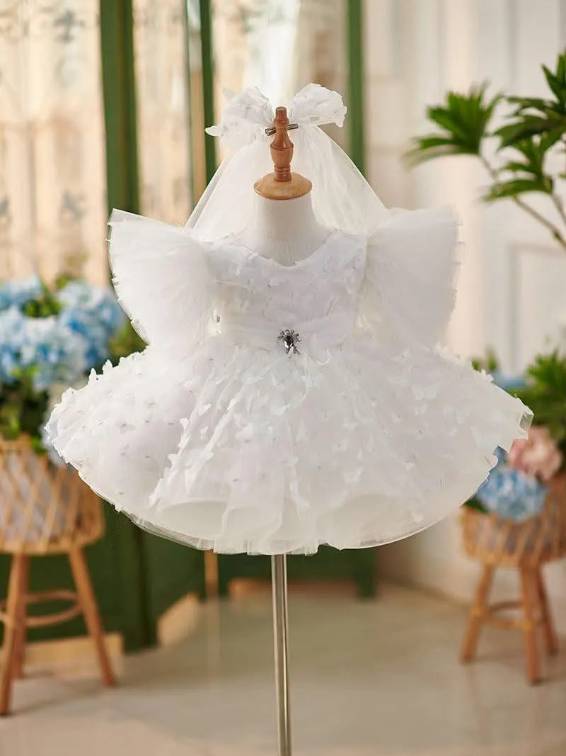 Dreamy Butterfly Fairy-tale Dress Delicate Floral Blue Tulle Dress