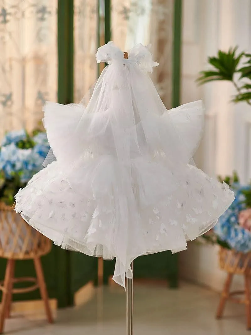 Dreamy Butterfly Fairy-tale Dress Delicate Floral Blue Tulle Dress