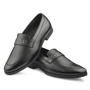 Dusk N Dazzling Black Loafer Shoes  For Men