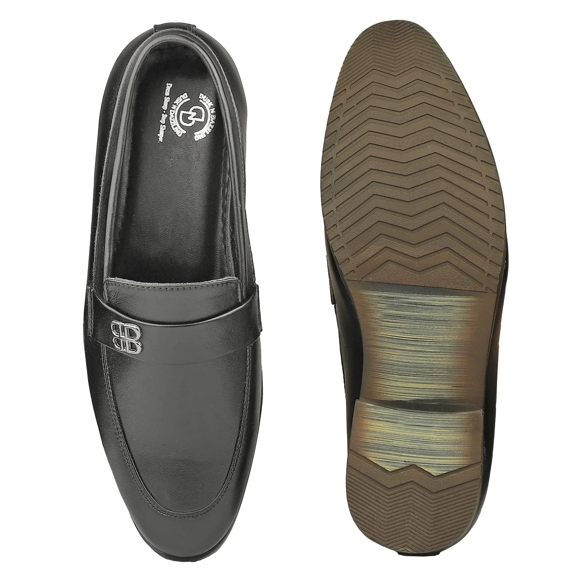 Dusk N Dazzling Black Loafer Shoes  For Men