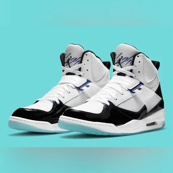 Fair Youth Size 4.5Y Air Jordan Flight 45 High Concord GS Sneakers White/Black