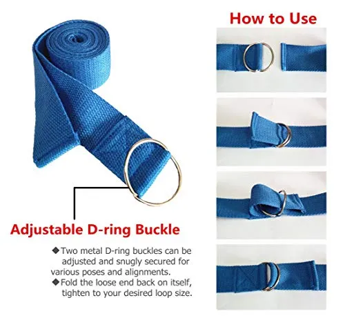 Footmate Socks Yoga Belt 1.5 Inches Yoga Props for Safe & Perfect Yoga Posture (Black-Orange, 1.5-inch)