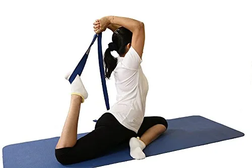 Footmate Socks Yoga Belt 1.5 Inches Yoga Props for Safe & Perfect Yoga Posture (Black-Orange, 1.5-inch)