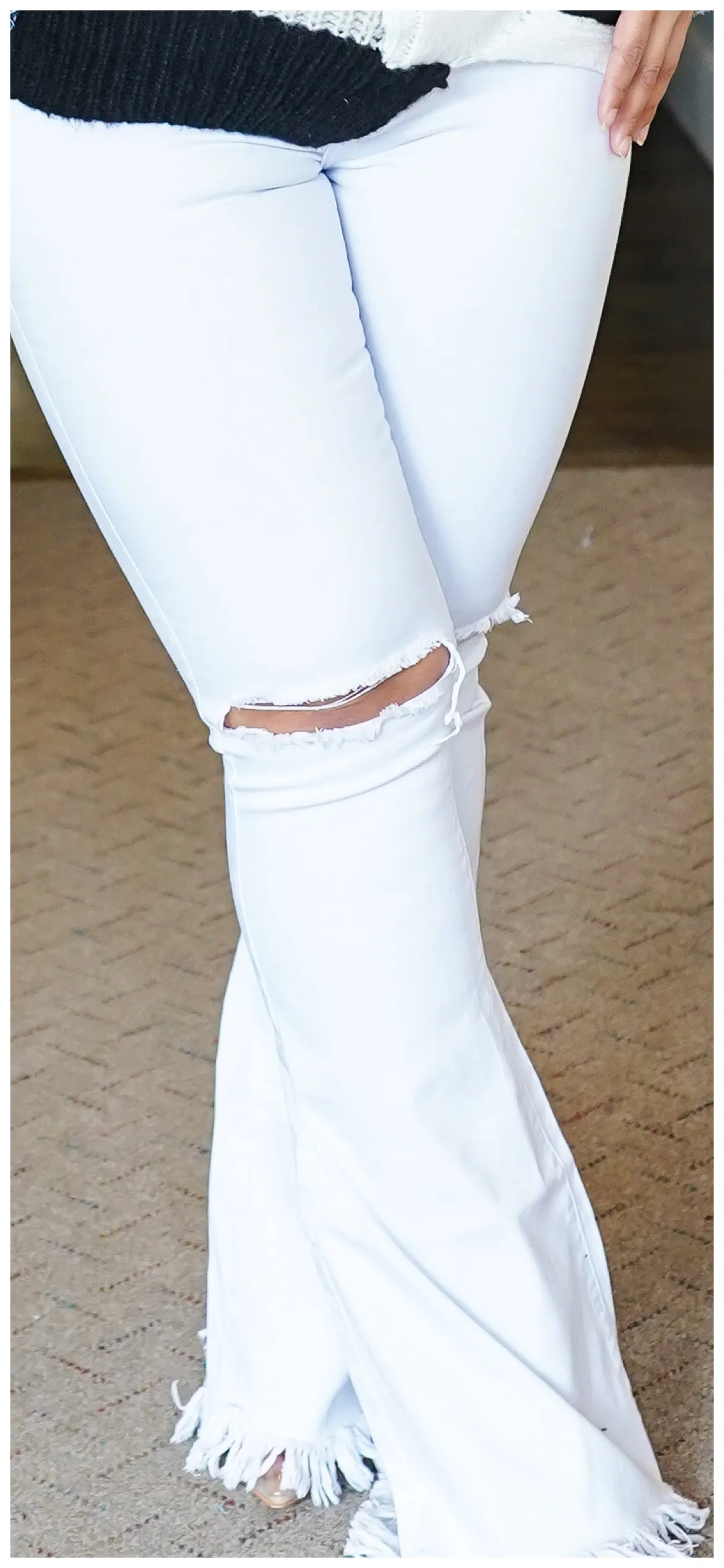 Funky Flare Distressed Wide Leg Jeans