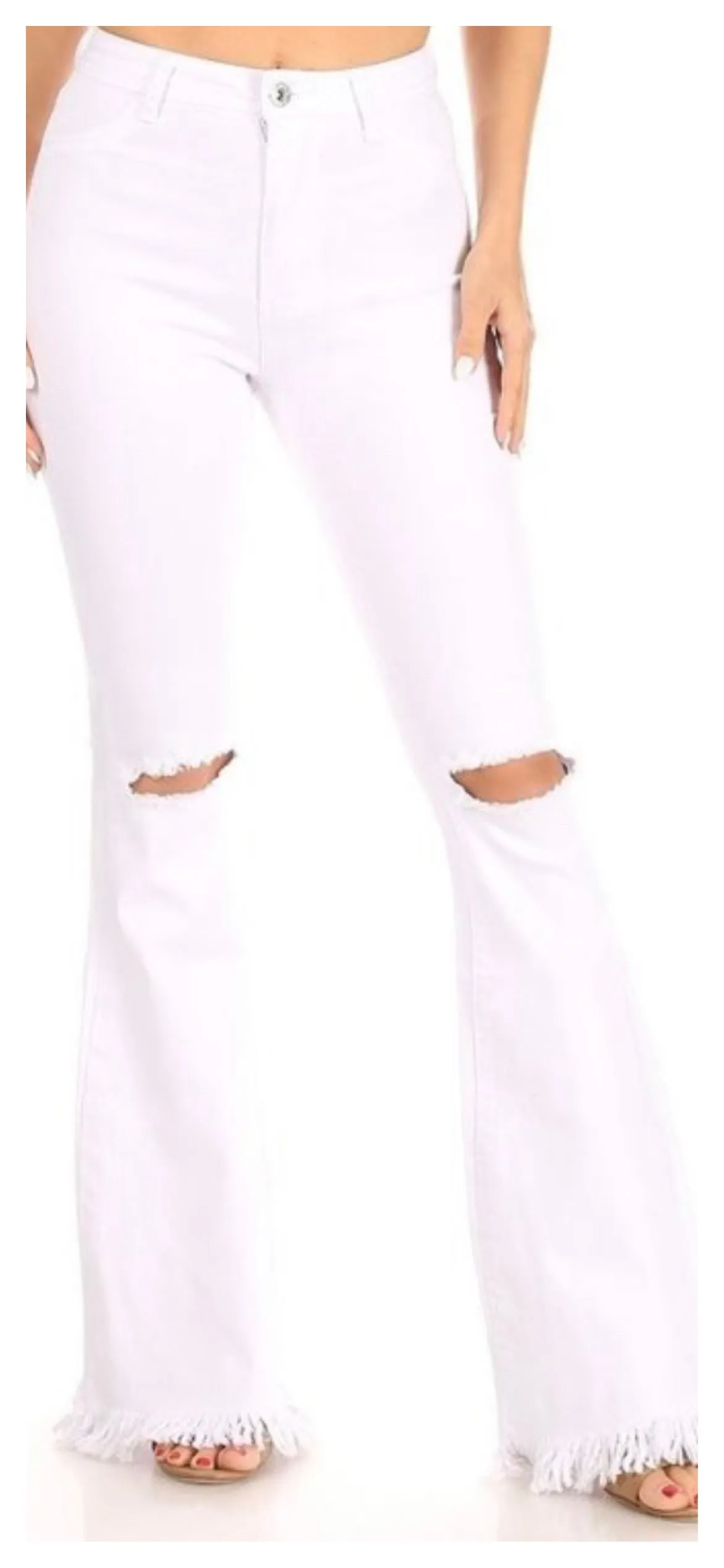 Funky Flare Distressed Wide Leg Jeans