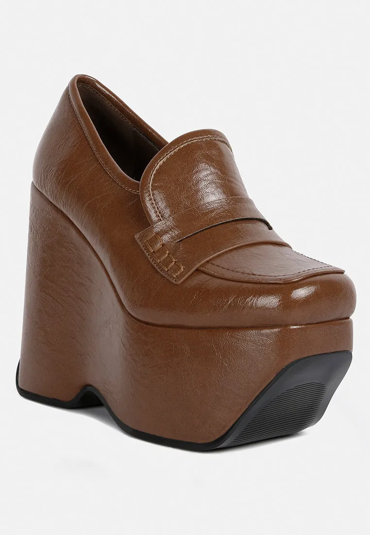 Gilliam High Platform Wedge Loafers By Ruw