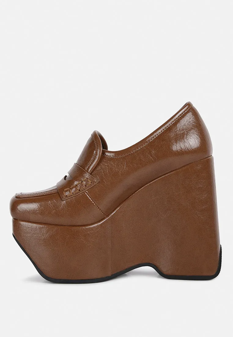 Gilliam High Platform Wedge Loafers By Ruw