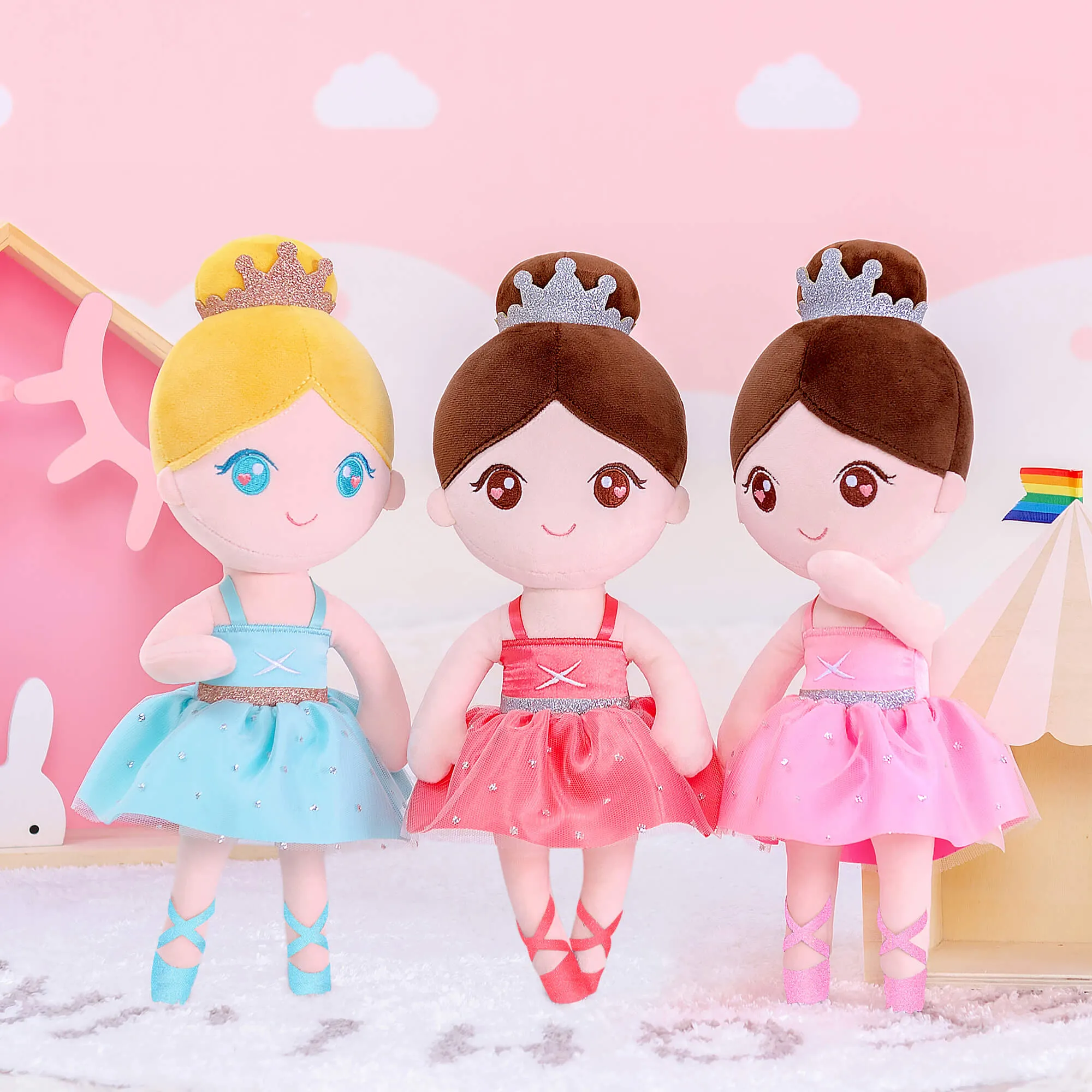 Gloveleya 13-inch Personalized Plush Dolls Ballerina Series Coral Powder Ballet Dream