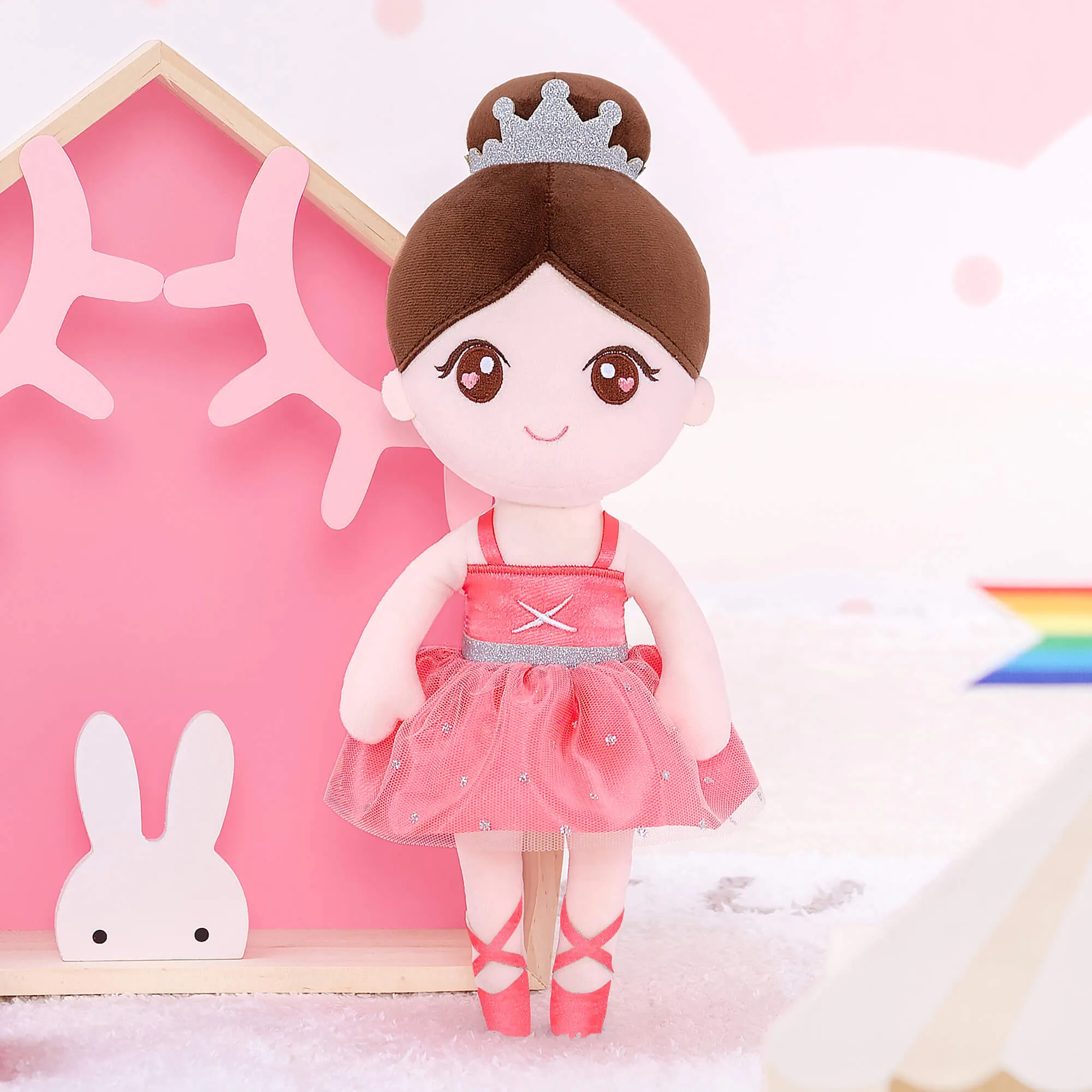 Gloveleya 13-inch Personalized Plush Dolls Ballerina Series Coral Powder Ballet Dream