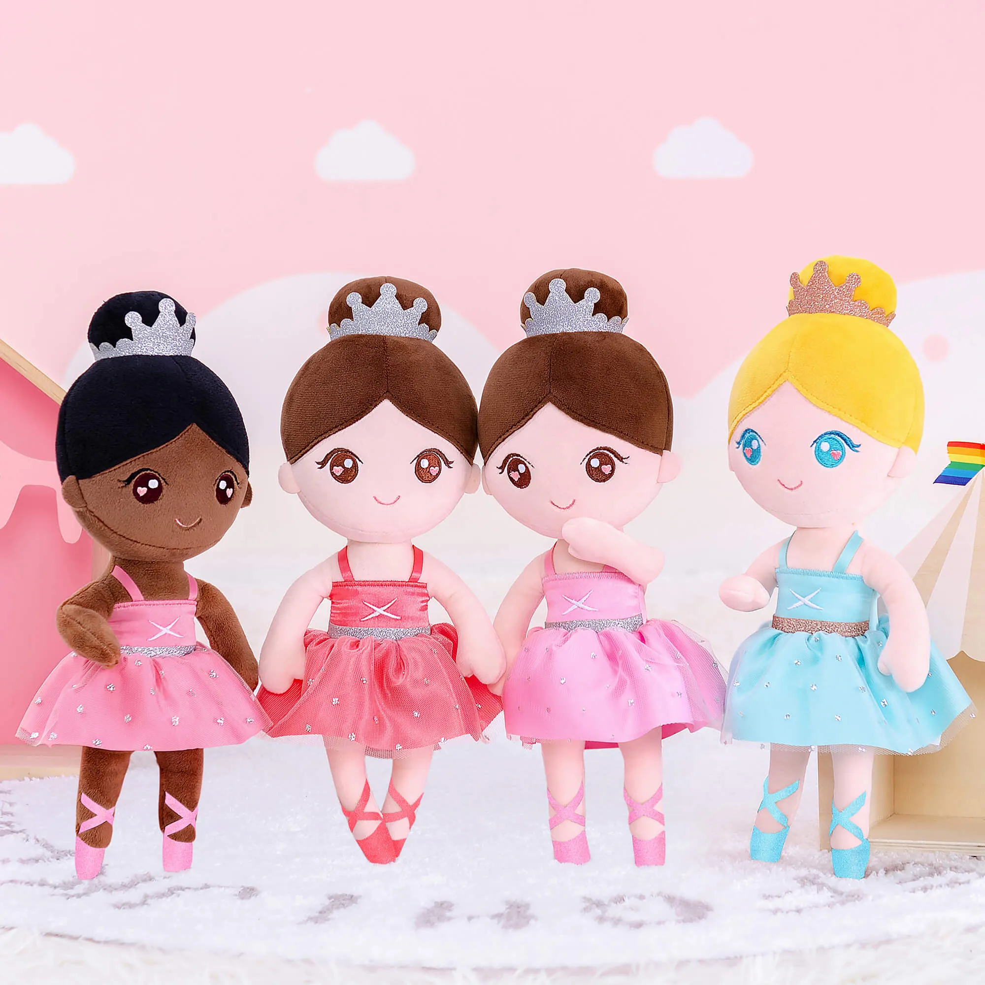 Gloveleya 13-inch Personalized Plush Dolls Ballerina Series Coral Powder Ballet Dream