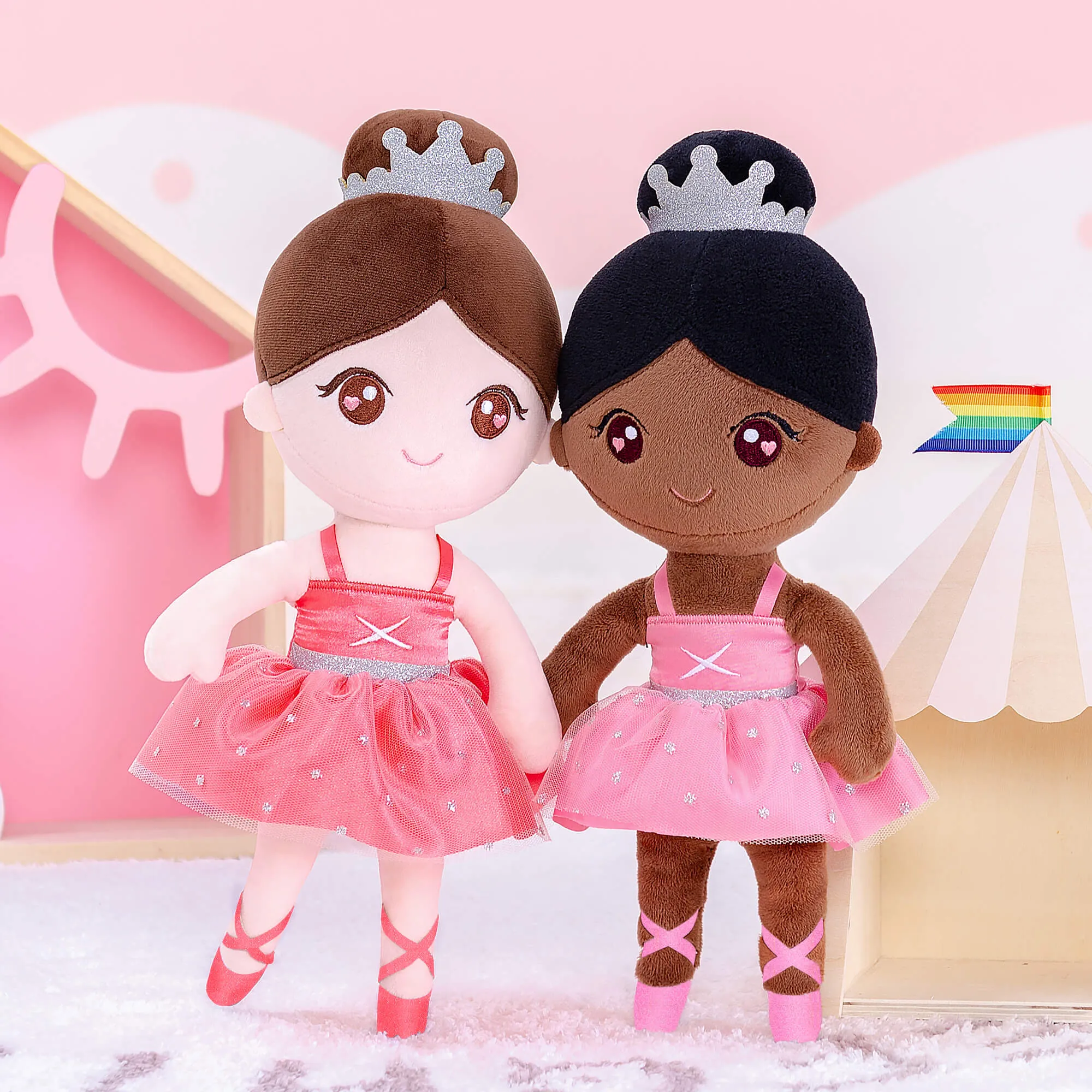 Gloveleya 13-inch Personalized Plush Dolls Ballerina Series Coral Powder Ballet Dream