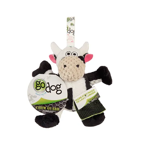 GoDog - Checkers Sitting Cow Dog Toy