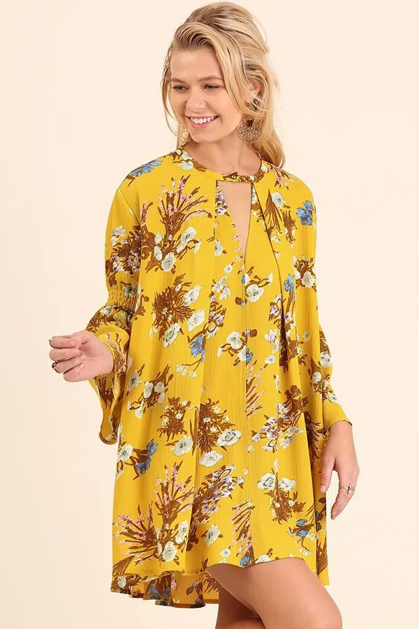 Golden Flare Sleeve Summer Maxi 1