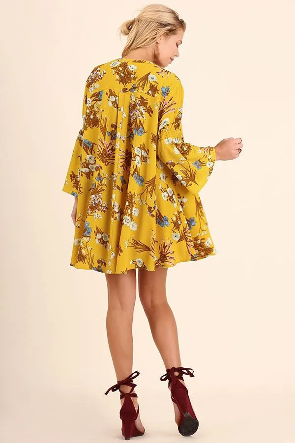 Golden Flare Sleeve Summer Maxi 1