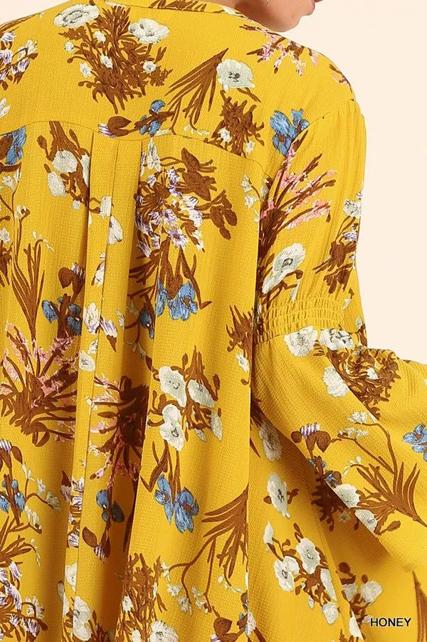 Golden Flare Sleeve Summer Maxi 1