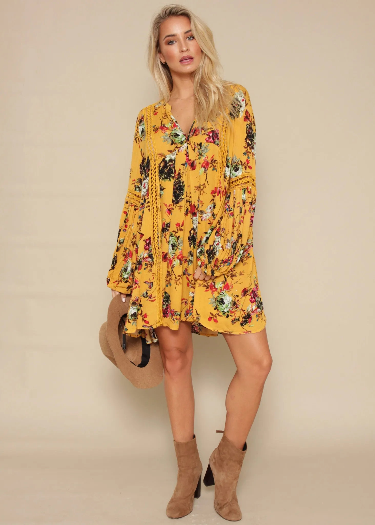 Golden Flare Sleeve Summer Maxi 1