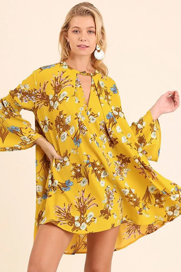 Golden Flare Sleeve Summer Maxi 1