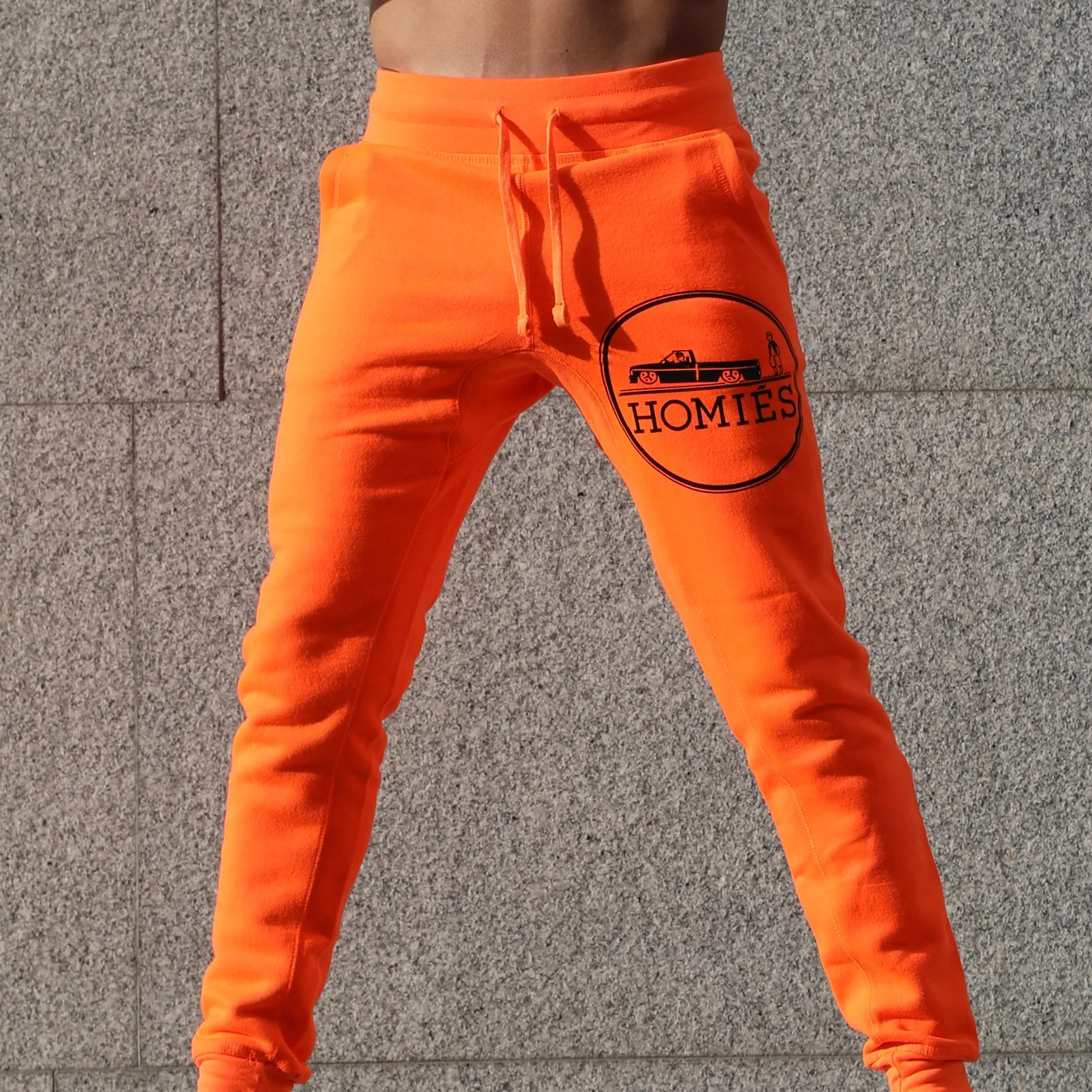 HOMIÉS EMBLEM FLUORESCENT ORANGE SWEATPANTS