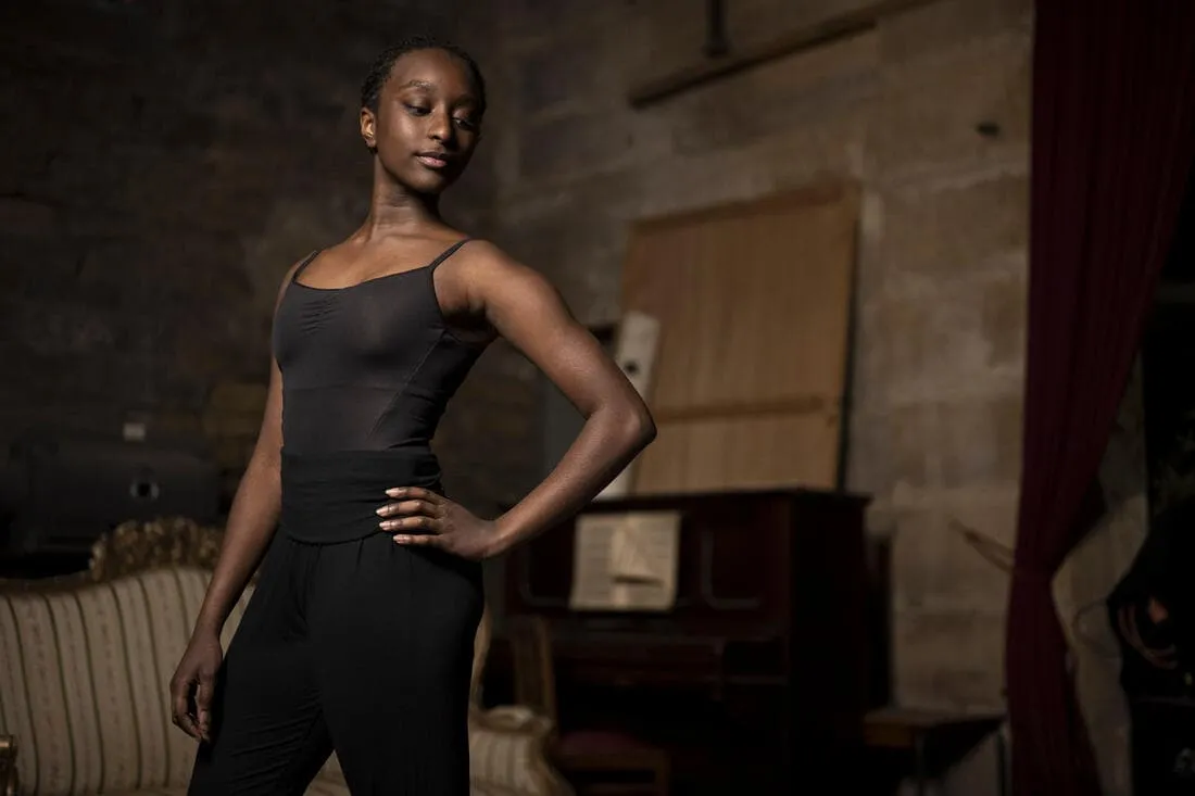 Justaucorps danse classique fines bretelles noir femme