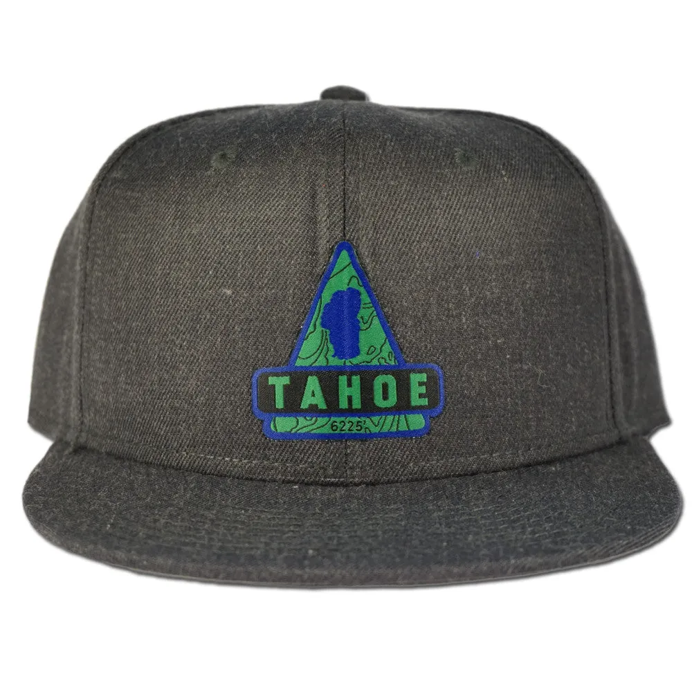 Lake Tahoe Triangle Snapback Hat - Heather Black