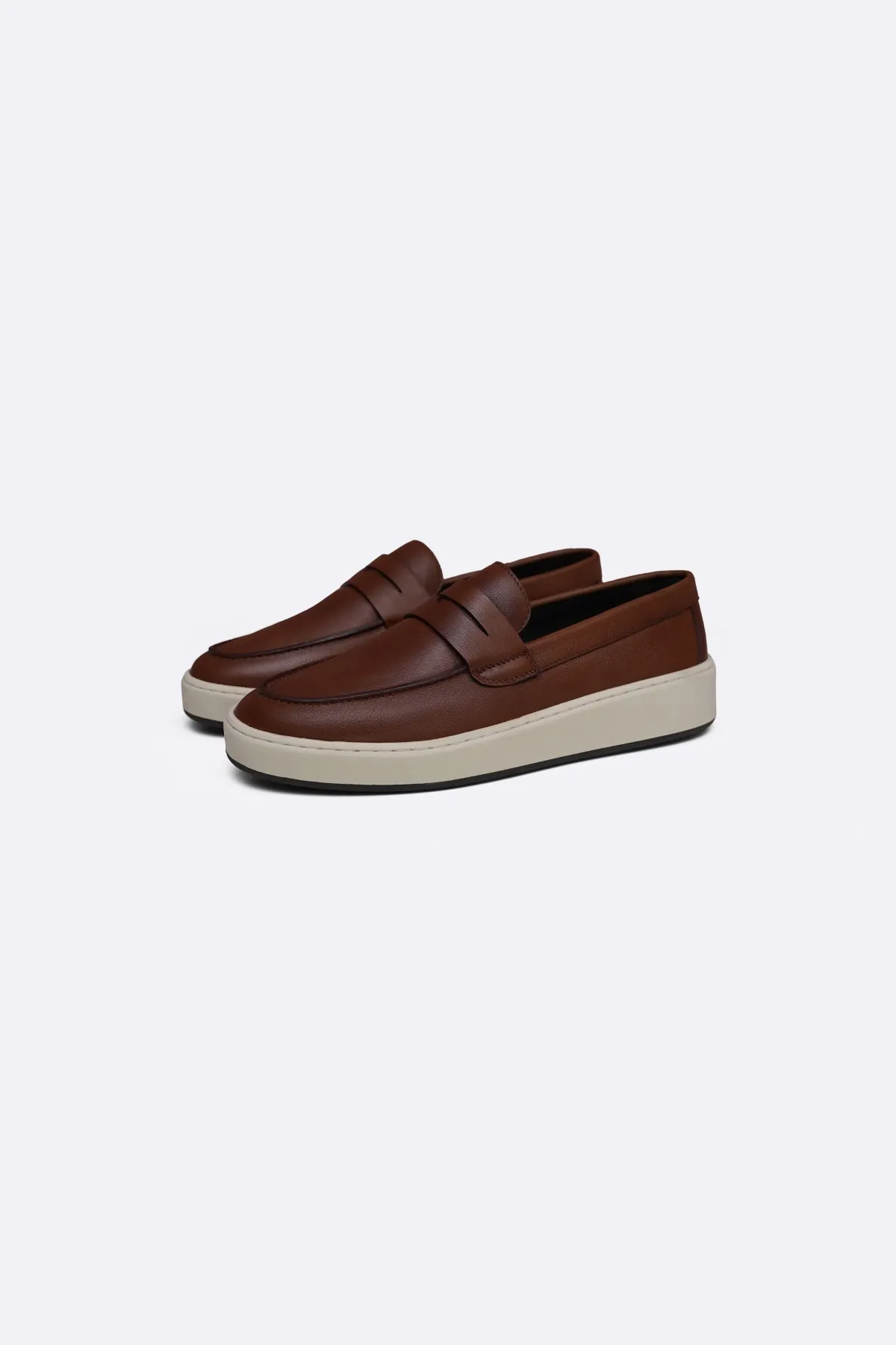 LEATHER SLIP-ON LOAFERS