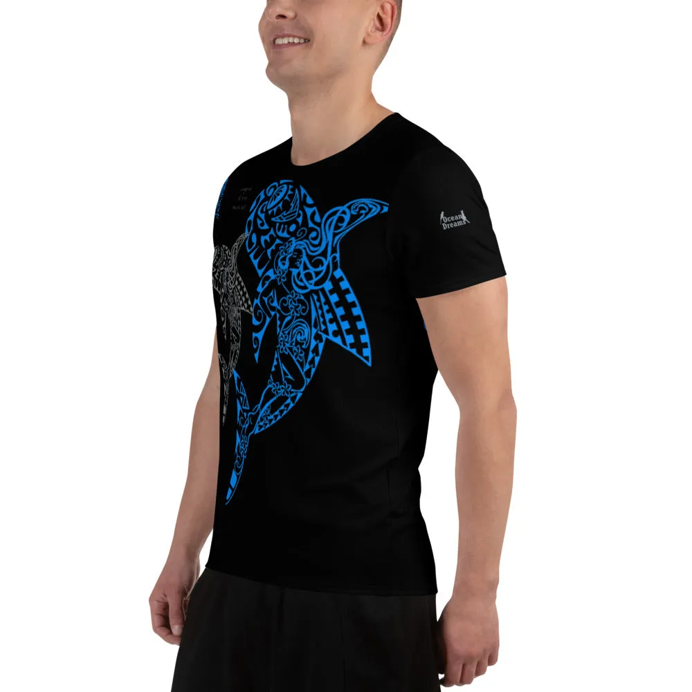 Legend of the Shark Woman All-Over Print Men's Athletic T-shirt