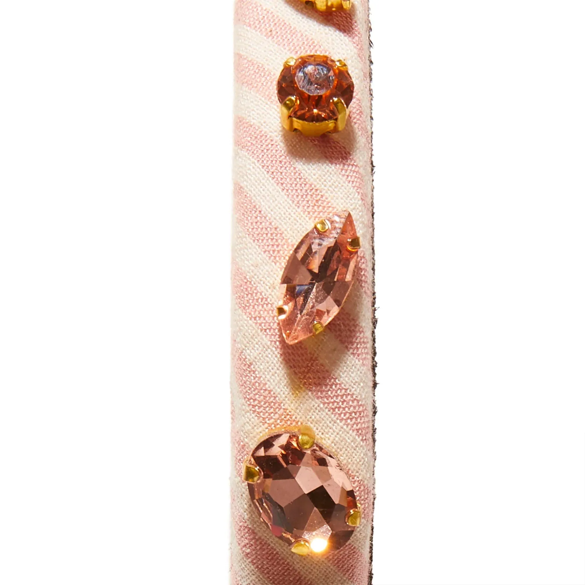 Lele Sadoughi Ballet Slipper Pink Embellished Seersucker Gigi Headband