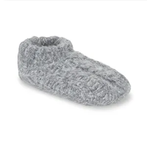 Lemon Loungewear - Girls All Over Cable Slipper - Medium Grey