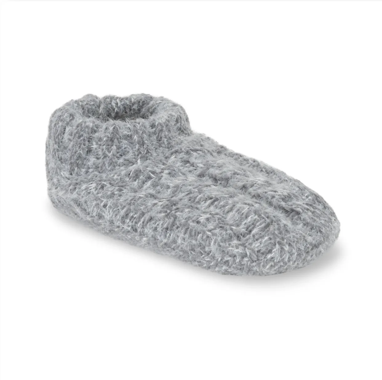 Lemon Loungewear - Girls All Over Cable Slipper - Medium Grey