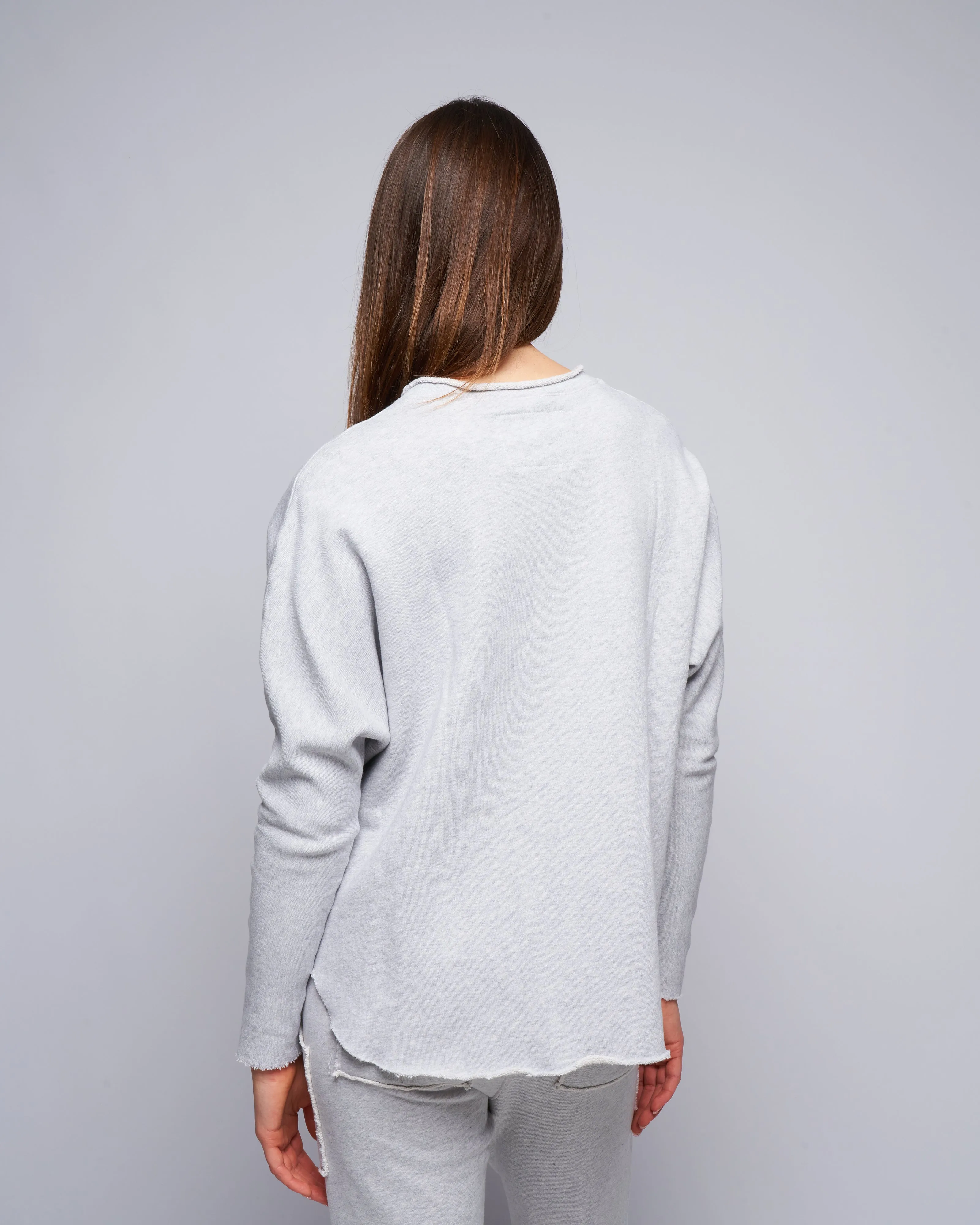 long sleeve capelet - gray melange