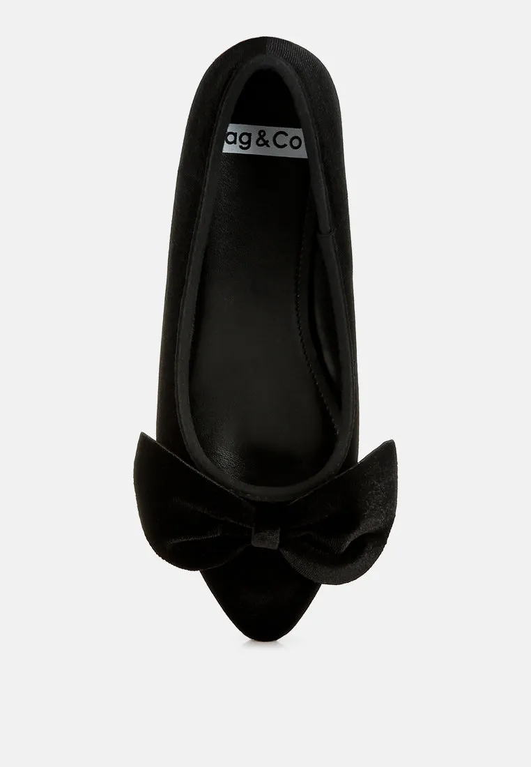 Luxurious Velvet Bow Ballerinas by RUW