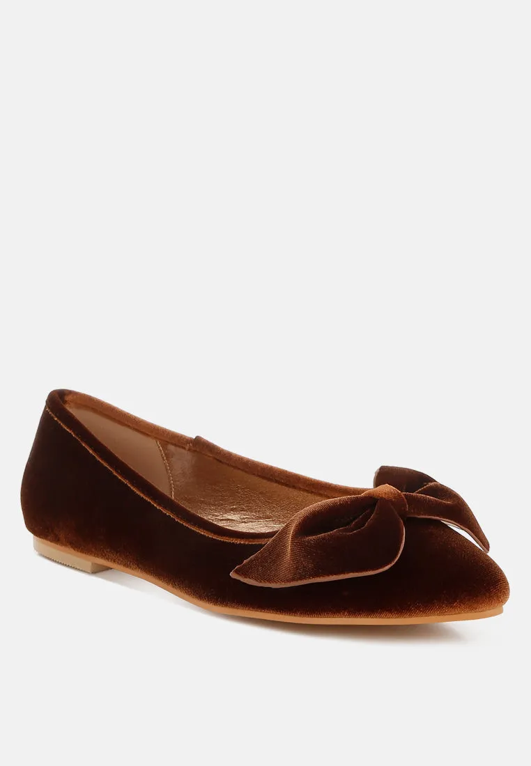 Luxurious Velvet Bow Ballerinas by RUW