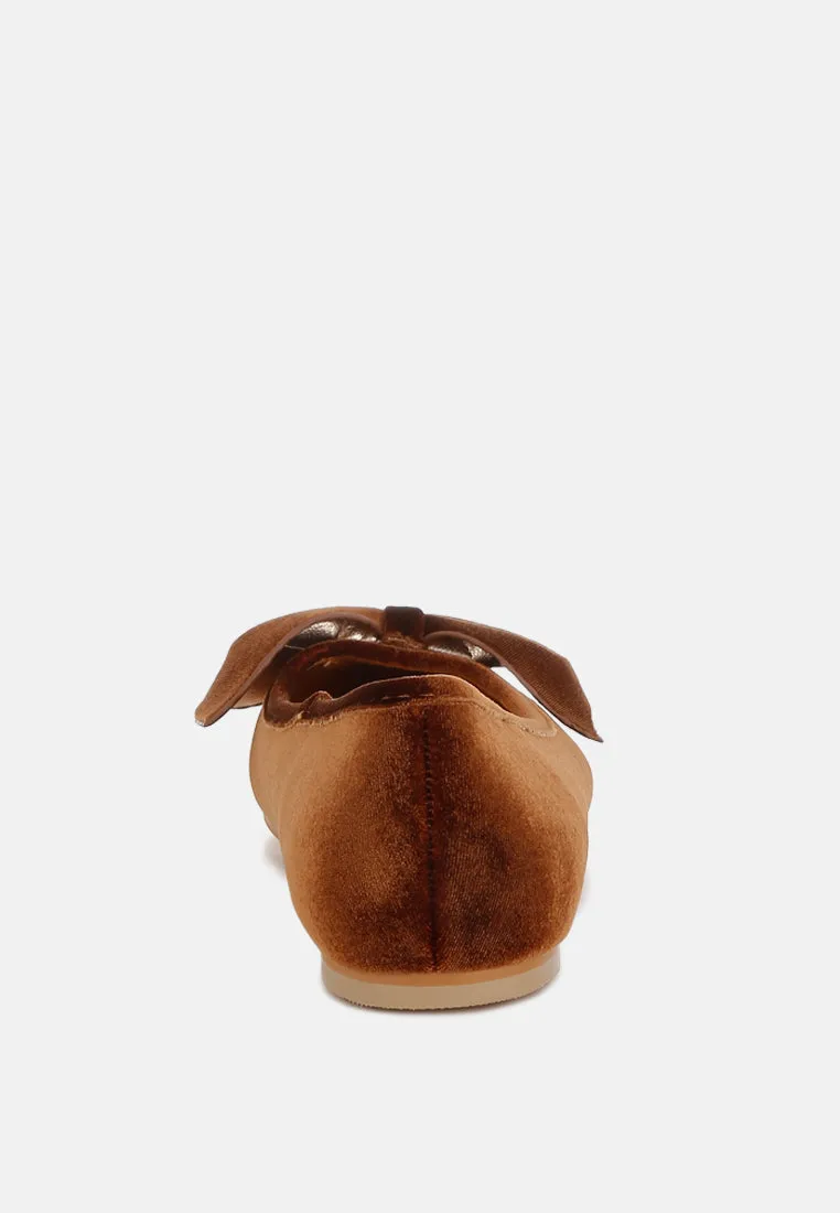Luxurious Velvet Bow Ballerinas by RUW