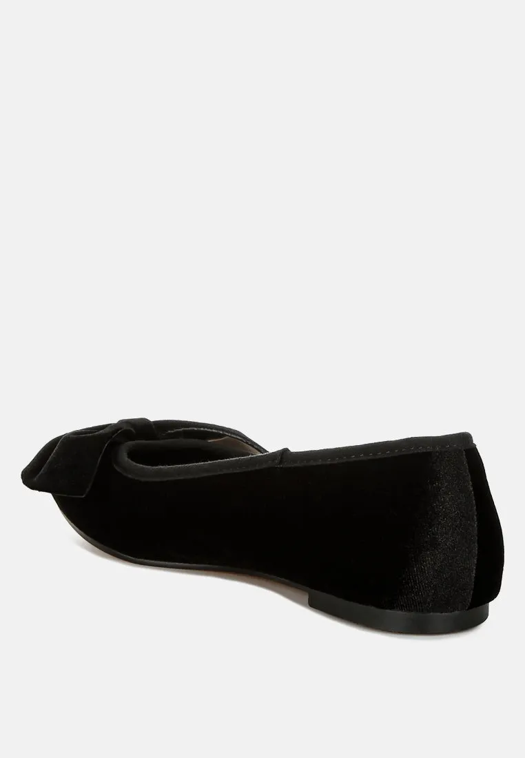 Luxurious Velvet Bow Ballerinas by RUW