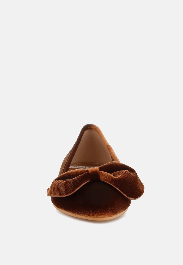 Luxurious Velvet Bow Ballerinas by RUW