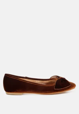 Luxurious Velvet Bow Ballerinas by RUW