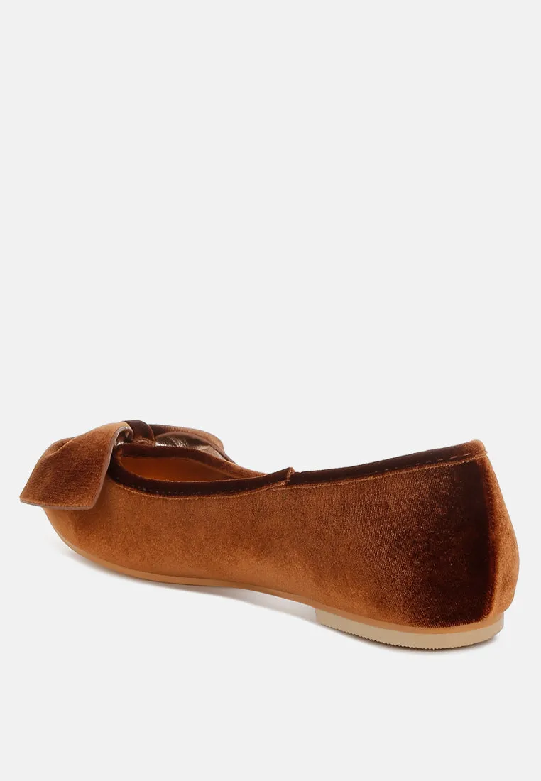 Luxurious Velvet Bow Ballerinas by RUW